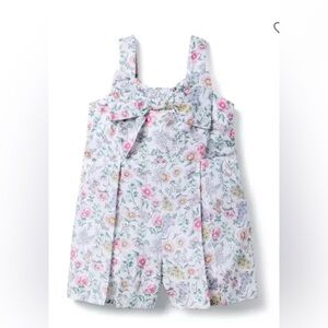 Janie and Jack Floral One Piece - Pink and Green